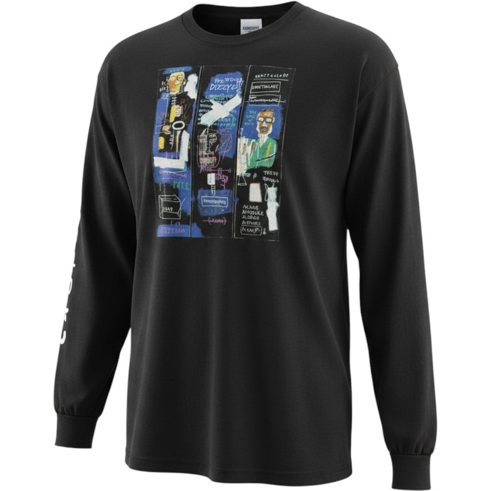 Jean-Michel Basquiat long-sleeve graphic t-shirt 1983 "Horn Players" artwork L